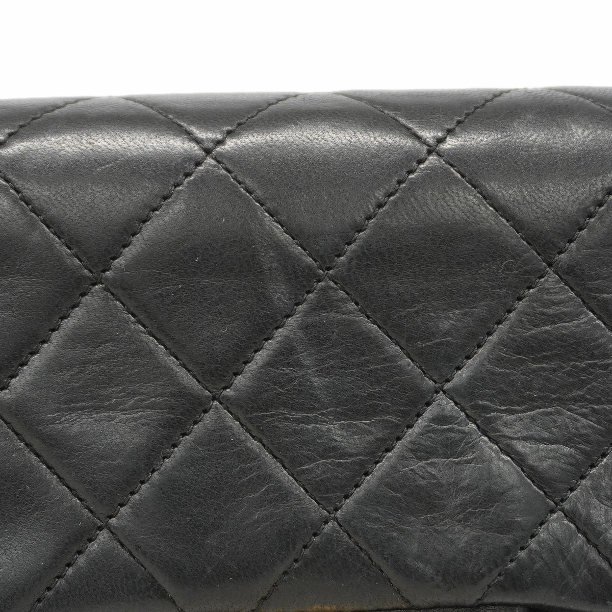 【6ib1318】シャネル ショルダーバッグ マトラッセ Wフラップ Wチェーン ラムスキン ブラック ゴールド金具【中古】レディース