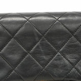 【6ib1318】シャネル ショルダーバッグ マトラッセ Wフラップ Wチェーン ラムスキン ブラック ゴールド金具【中古】レディース