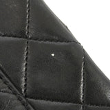 【6ib1318】シャネル ショルダーバッグ マトラッセ Wフラップ Wチェーン ラムスキン ブラック ゴールド金具【中古】レディース