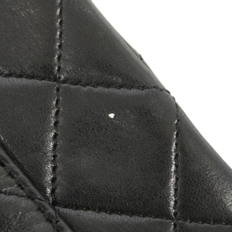 【6ib1318】シャネル ショルダーバッグ マトラッセ Wフラップ Wチェーン ラムスキン ブラック ゴールド金具【中古】レディース