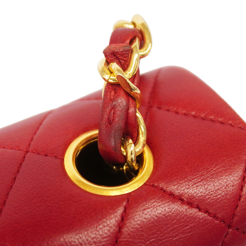 【6ib1319】シャネル ショルダーバッグ マトラッセ チェーンショルダー ラムスキン レッド ゴールド金具【中古】レディース