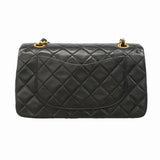 【6ib1320】シャネル ショルダーバッグ マトラッセ Wフラップ Wチェーン ラムスキン ブラック ゴールド金具【中古】レディース