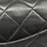 【6ib1320】シャネル ショルダーバッグ マトラッセ Wフラップ Wチェーン ラムスキン ブラック ゴールド金具【中古】レディース