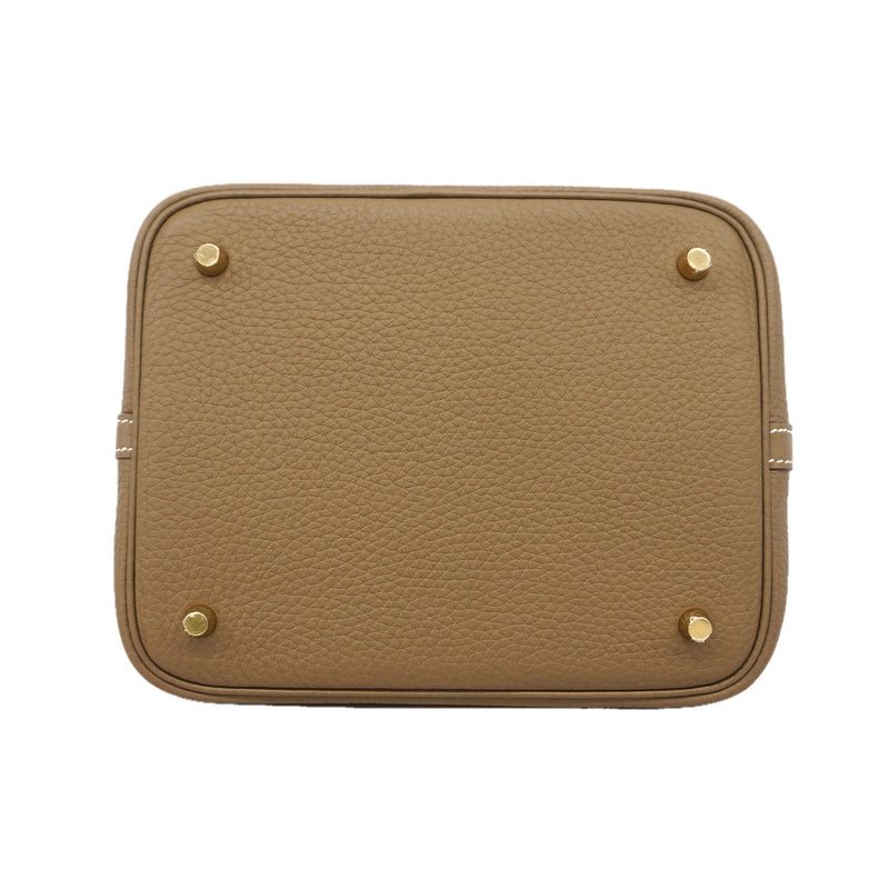 【6ib1321】エルメス ハンドバッグ ピコタンロックMM トリヨンクレマンス エトゥープ ゴールド金具 W刻印【中古】レディース