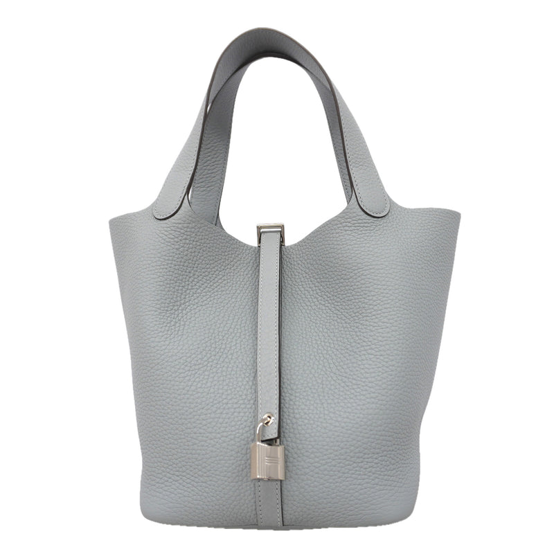 【6ib1322】エルメス ハンドバッグ ピコタンロックMM トリヨンクレマンス グリパンタン シルバー金具 K刻印【中古】レディース
