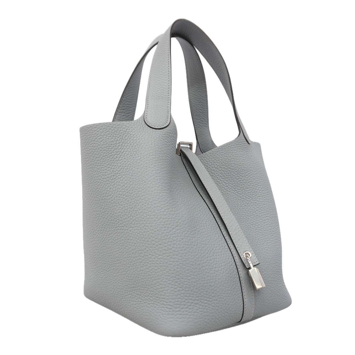 【6ib1322】エルメス ハンドバッグ ピコタンロックMM トリヨンクレマンス グリパンタン シルバー金具 K刻印【中古】レディース