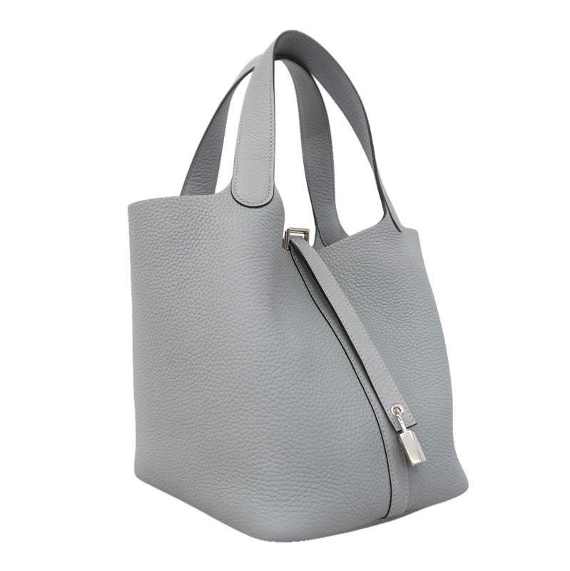 【6ib1322】エルメス ハンドバッグ ピコタンロックMM トリヨンクレマンス グリパンタン シルバー金具 K刻印【中古】レディース