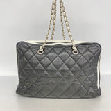 【6ib1324】シャネル チェーントート マトラッセ ラムスキン ブラック シルバー金具【中古】レディース