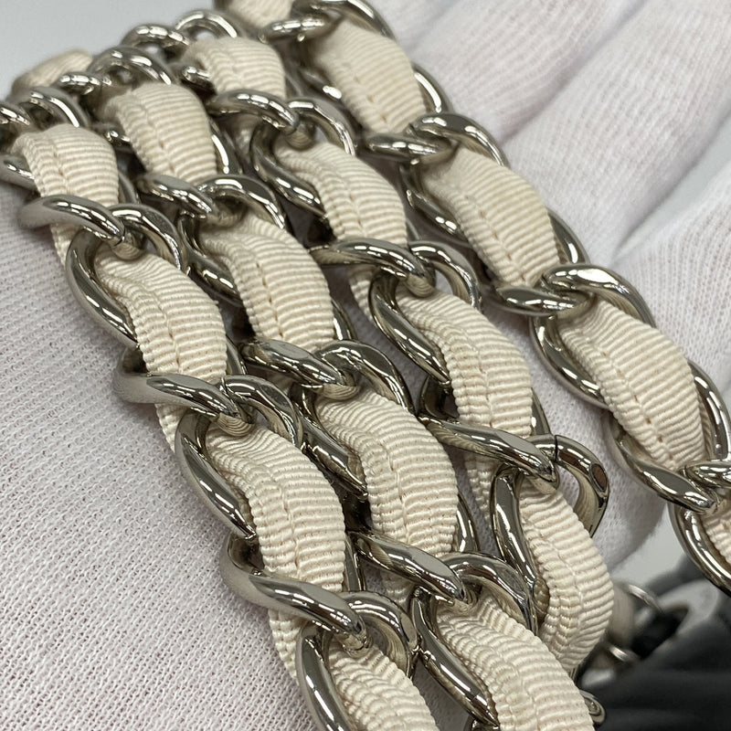 【6ib1324】シャネル チェーントート マトラッセ ラムスキン ブラック シルバー金具【中古】レディース