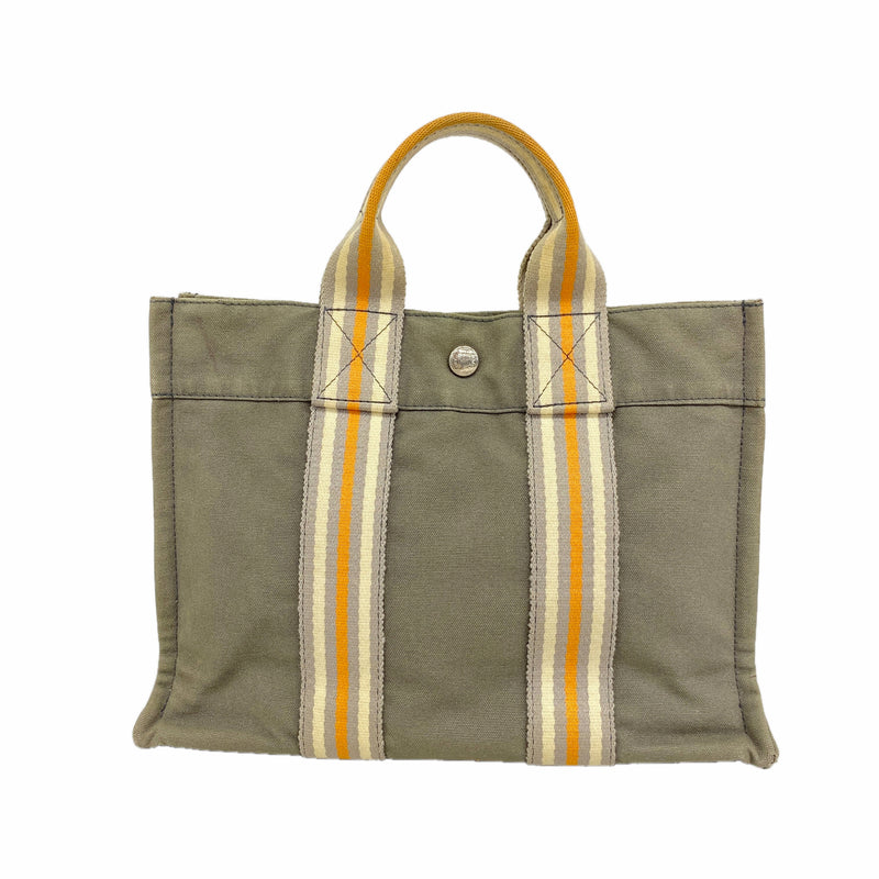 【6ib1326】エルメス トートバッグ フールトゥPM キャンバス グレー シルバー金具【中古】メンズ レディース ユニセックス