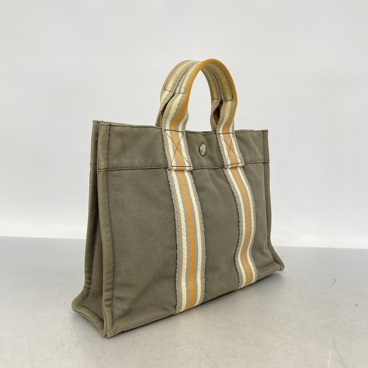 【6ib1326】エルメス トートバッグ フールトゥPM キャンバス グレー シルバー金具【中古】メンズ レディース ユニセックス