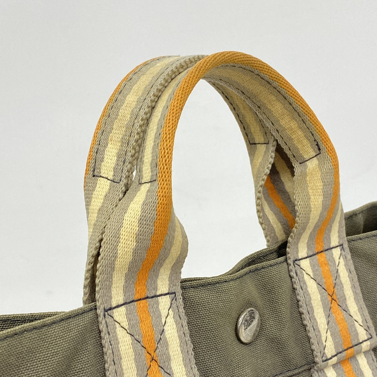 【6ib1326】エルメス トートバッグ フールトゥPM キャンバス グレー シルバー金具【中古】メンズ レディース ユニセックス