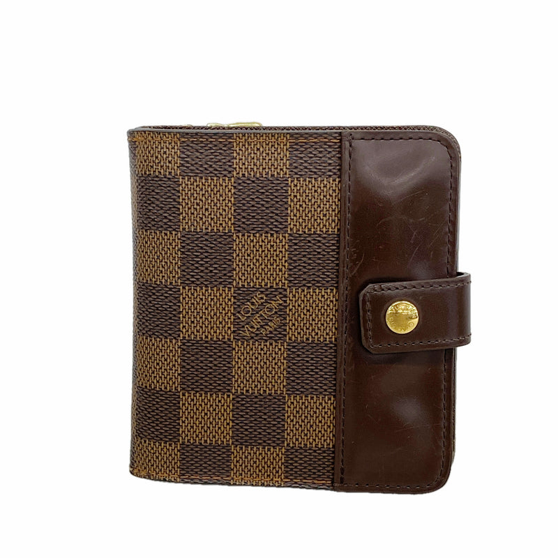 【6ib1333】ルイヴィトン 財布 ダミエ コンパクトジップ N61668 エベヌ【中古】レディース