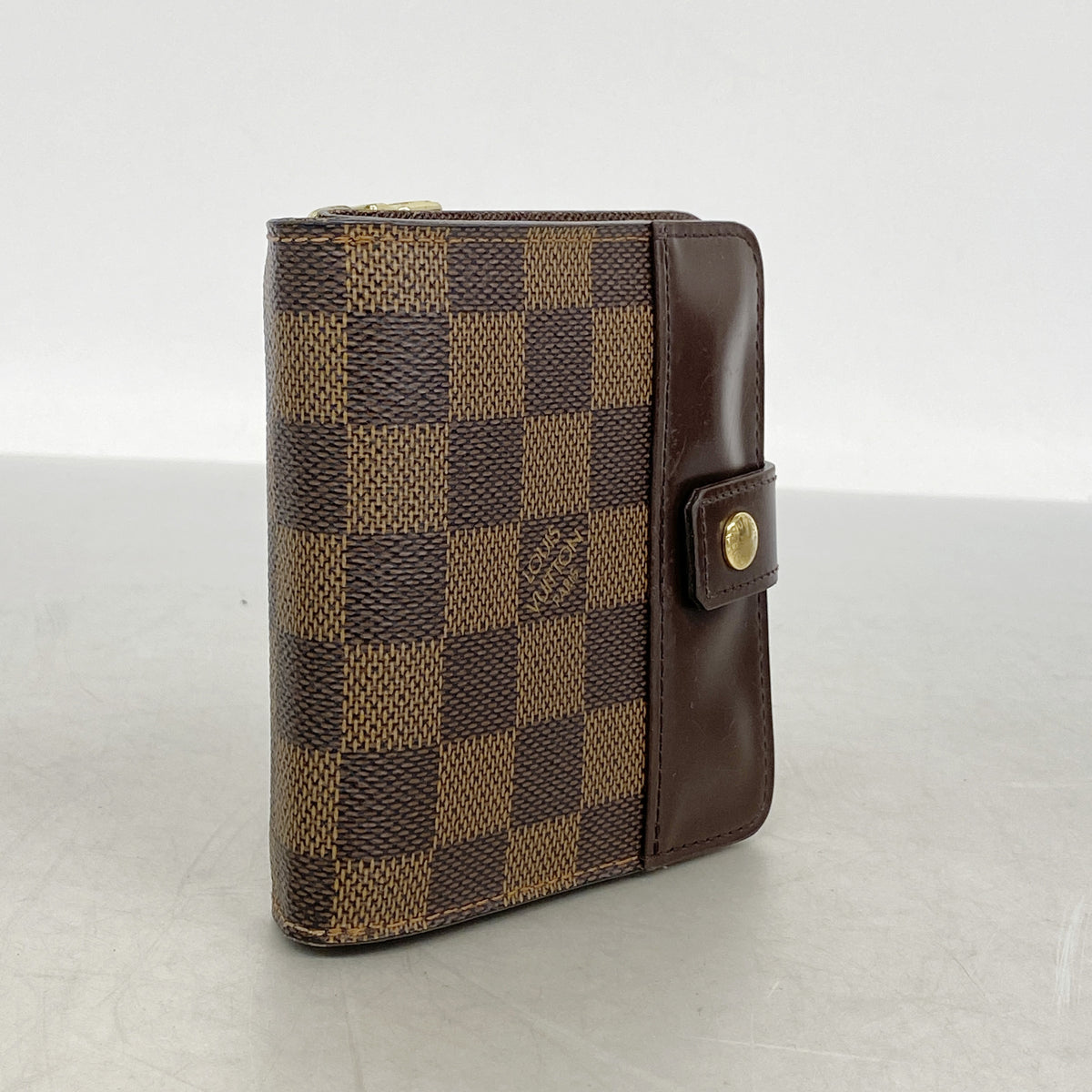 【6ib1333】ルイヴィトン 財布 ダミエ コンパクトジップ N61668 エベヌ【中古】レディース
