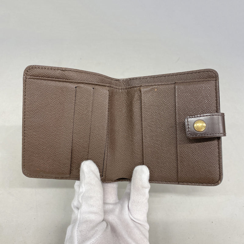 【6ib1333】ルイヴィトン 財布 ダミエ コンパクトジップ N61668 エベヌ【中古】レディース