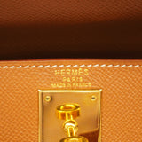 【6ib1337】エルメス ハンドバッグ ケリー28 クシュベル ゴールド ゴールド金具 □A刻印 2wayバッグ【中古】レディース