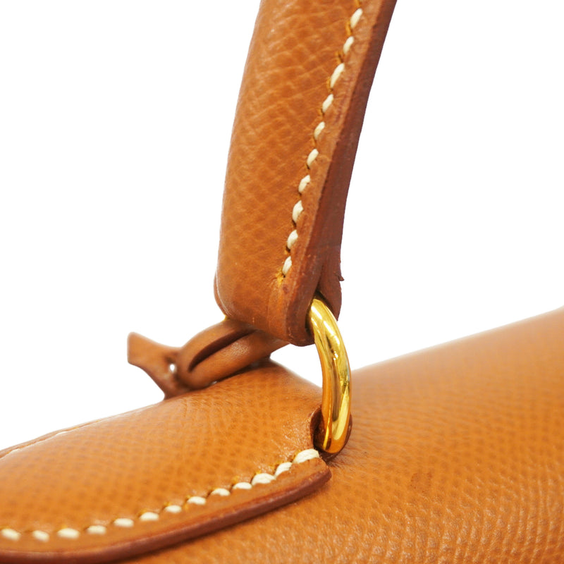 【6ib1337】エルメス ハンドバッグ ケリー28 クシュベル ゴールド ゴールド金具 □A刻印 2wayバッグ【中古】レディース
