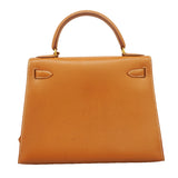 【6ib1337】エルメス ハンドバッグ ケリー28 クシュベル ゴールド ゴールド金具 □A刻印 2wayバッグ【中古】レディース