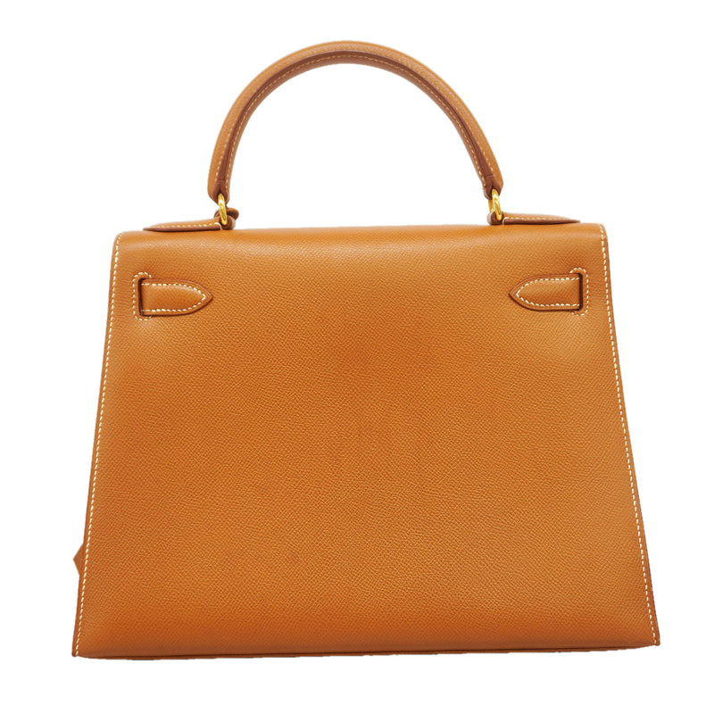 【6ib1337】エルメス ハンドバッグ ケリー28 クシュベル ゴールド ゴールド金具 □A刻印 2wayバッグ【中古】レディース