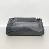【6ib1338】シャネル ショルダーバッグ チェーンショルダー ラムスキン ブラック シルバー金具【中古】レディース