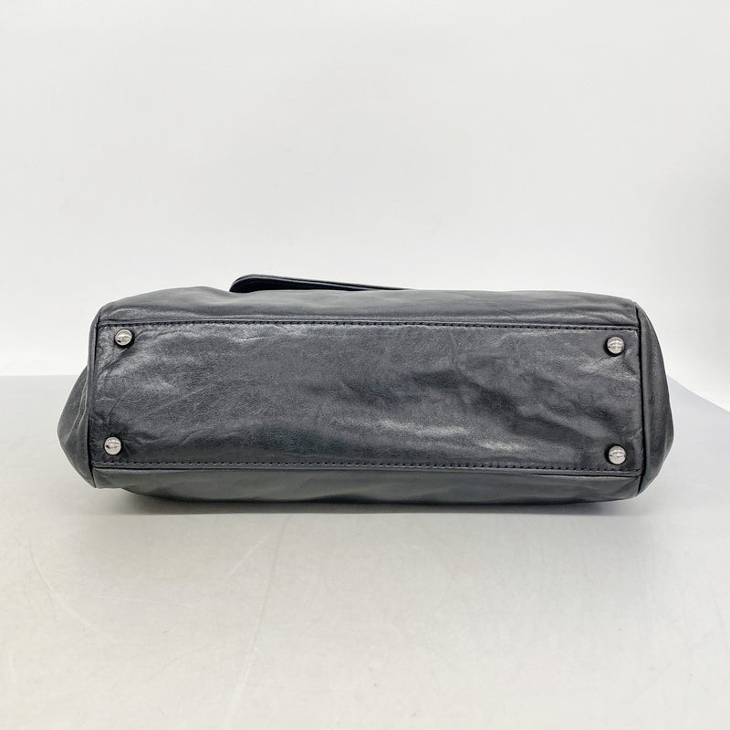 【6ib1338】シャネル ショルダーバッグ チェーンショルダー ラムスキン ブラック シルバー金具【中古】レディース