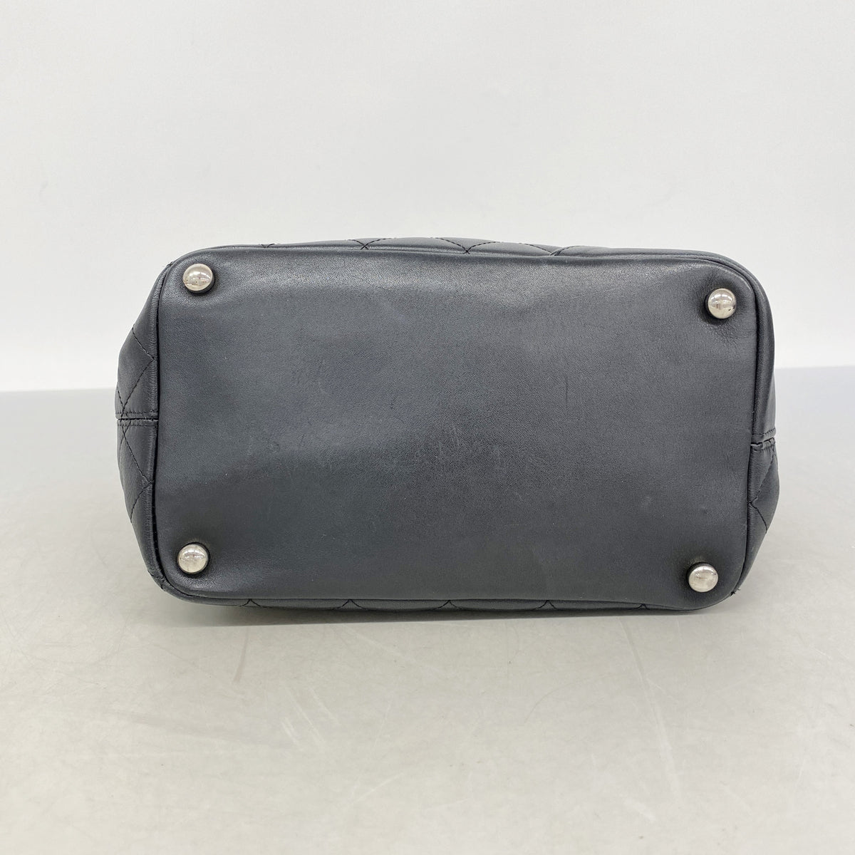 【6ib1339】シャネル トートバッグ カンボン ラムスキン ブラック シルバー金具【中古】レディース