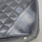 【6ib1339】シャネル トートバッグ カンボン ラムスキン ブラック シルバー金具【中古】レディース