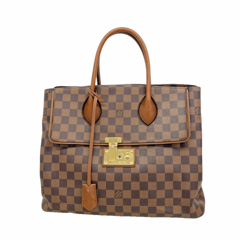 【6ib1341】ルイヴィトン トートバッグ ダミエ アスコット N41273 エベヌ【中古】レディース