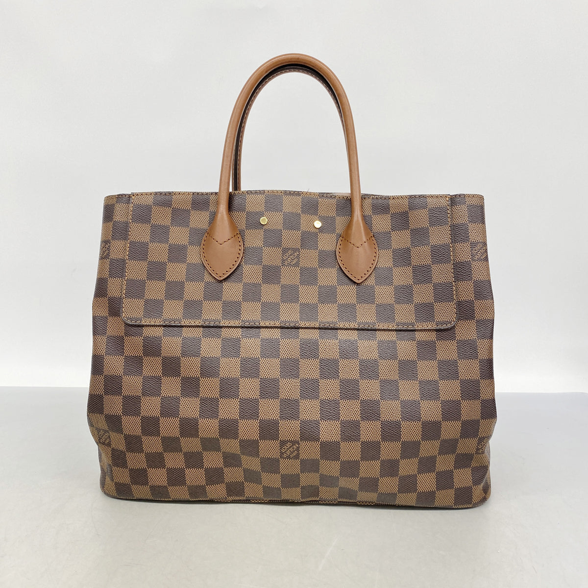 【6ib1341】ルイヴィトン トートバッグ ダミエ アスコット N41273 エベヌ【中古】レディース