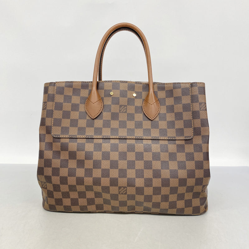 【6ib1341】ルイヴィトン トートバッグ ダミエ アスコット N41273 エベヌ【中古】レディース