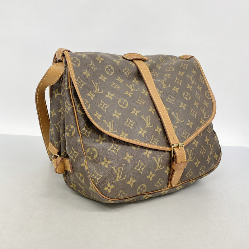 【6ib1342】ルイヴィトン ショルダーバッグ モノグラム ソミュール35 M42254 ブラウン【中古】レディース