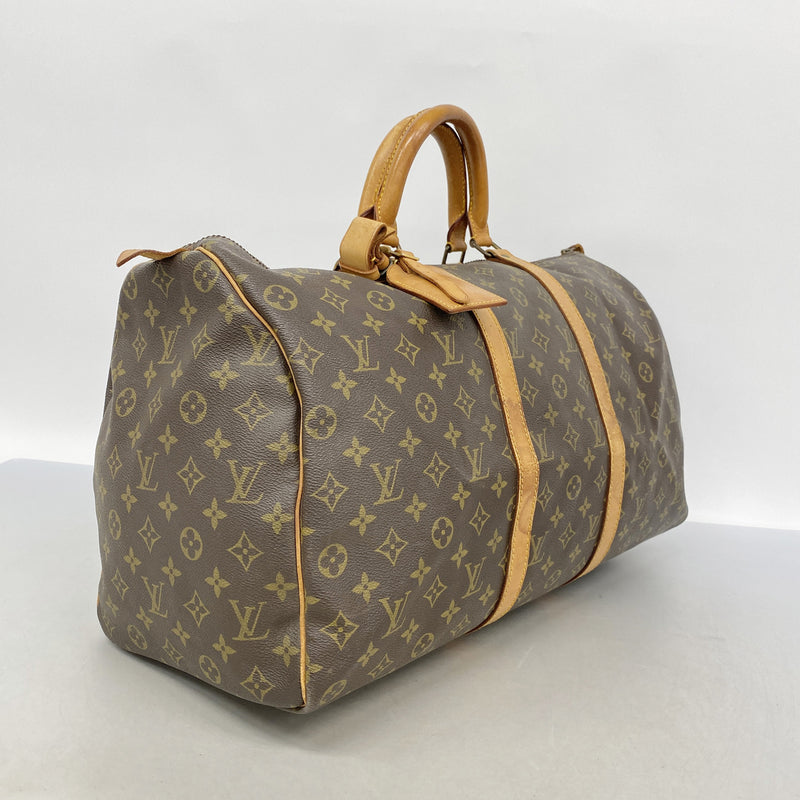 【6ib1349】ルイヴィトン ボストンバッグ モノグラム キーポル50 M41426 ブラウン【中古】メンズ レディース ユニセックス