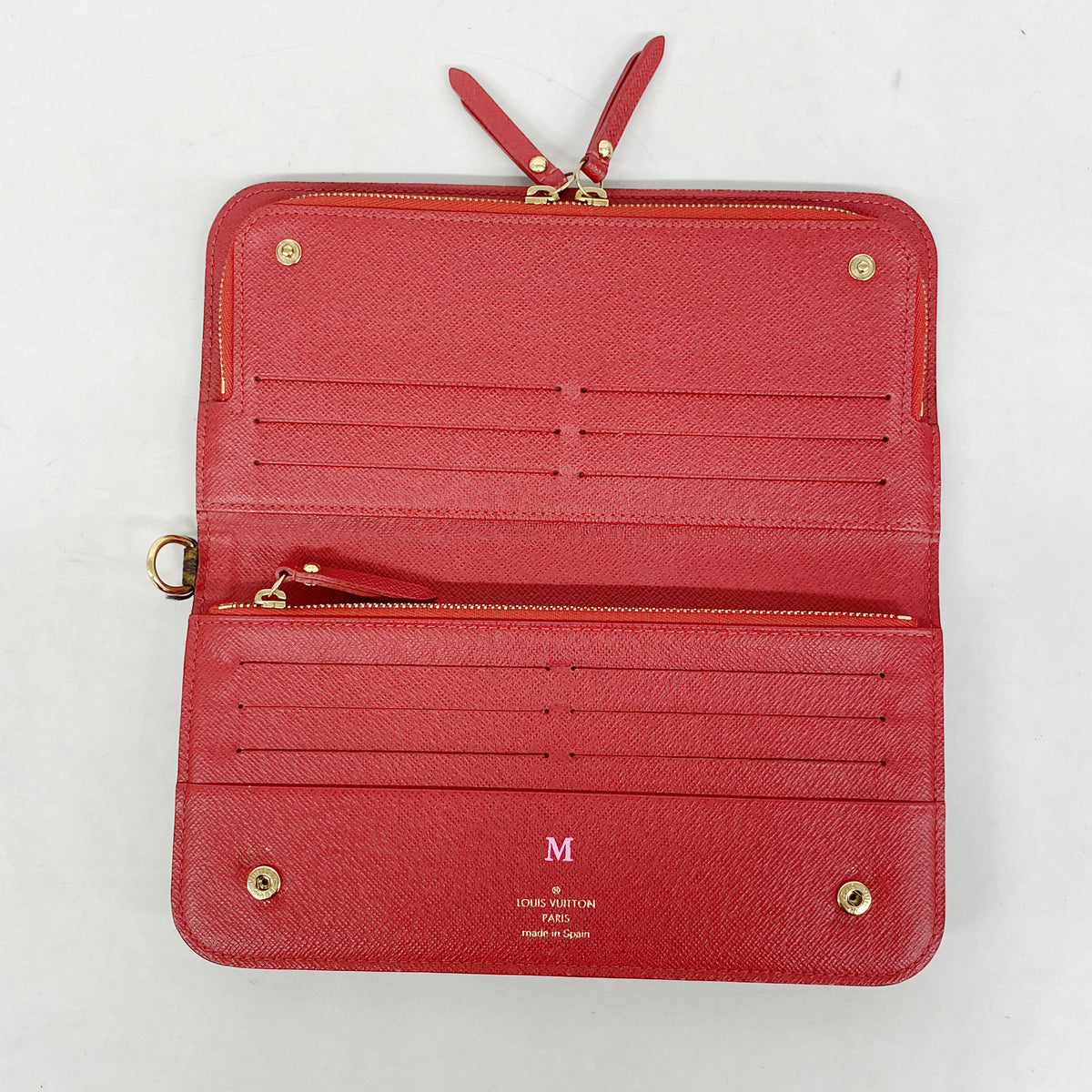 【6ib1356】ルイヴィトン 長財布 モノグラム ポルトフォイユアンソリット M60250 ルージュ【中古】レディース