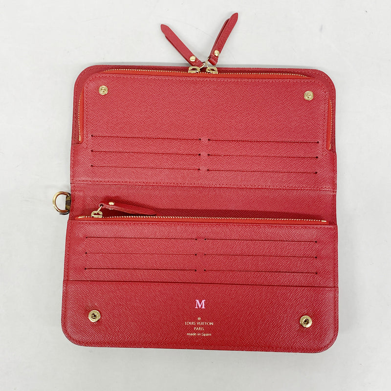 【6ib1356】ルイヴィトン 長財布 モノグラム ポルトフォイユアンソリット M60250 ルージュ【中古】レディース