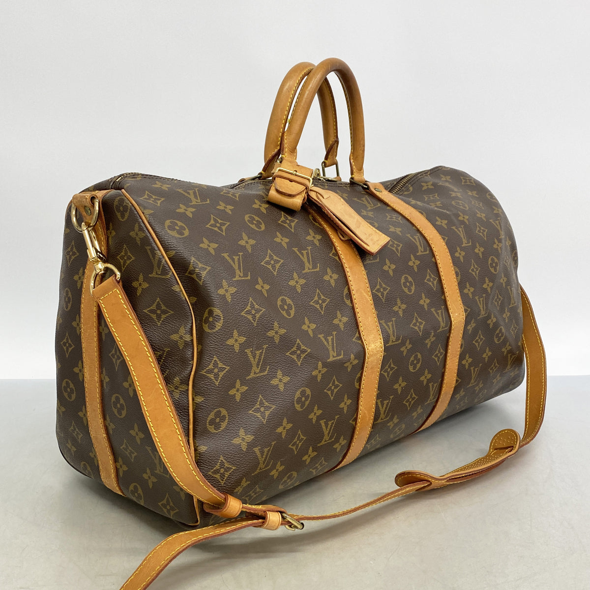 【6ib1358】ルイヴィトン ボストンバッグ モノグラム キーポルバンドリエール50 M41416 ブラウン【中古】メンズ レディース ユニセックス