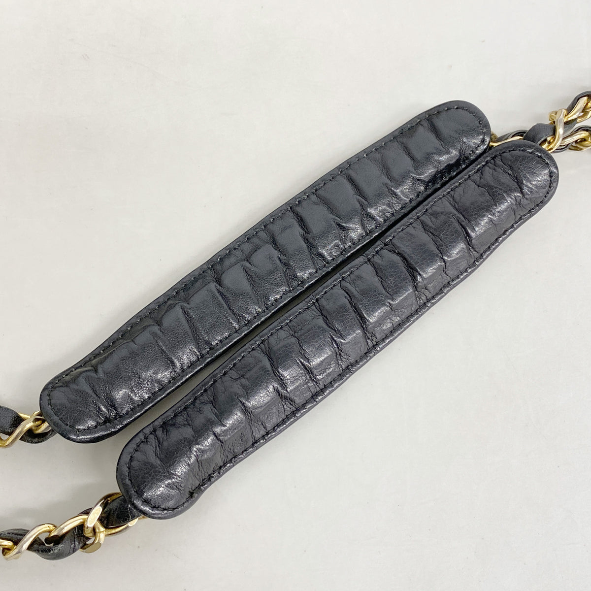 【6ib1366】シャネル チェーントート マトラッセ ラムスキン ブラック ゴールド金具【中古】レディース