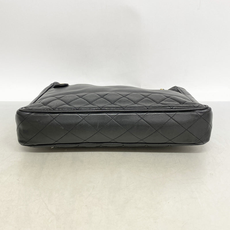 【6ib1366】シャネル チェーントート マトラッセ ラムスキン ブラック ゴールド金具【中古】レディース
