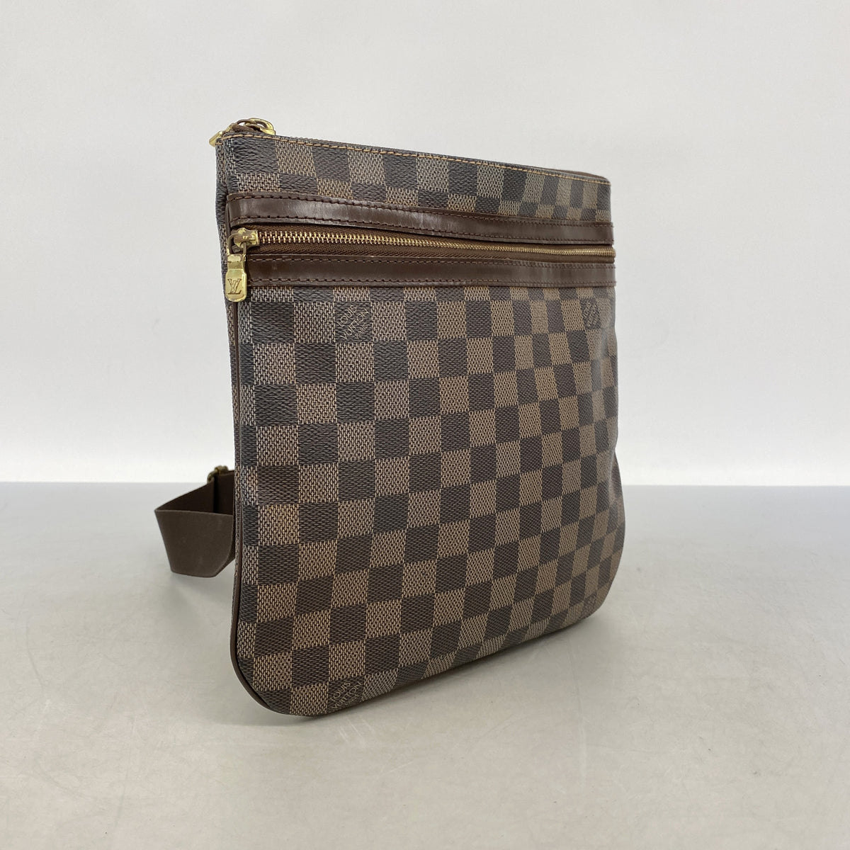 【6ib1372】ルイヴィトン ショルダーバッグ ダミエ ポシェットボスフォール N51111 エベヌ【中古】レディース