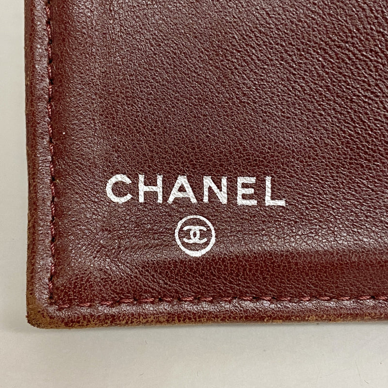 【6ib1396】シャネル 三つ折り長財布 マトラッセ ラムスキン ブラック シルバー金具【中古】レディース