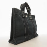 【6ib1407】エルメス ハンドバッグ ドーヴィルPM キャンバス ブラック シルバー金具【中古】レディース