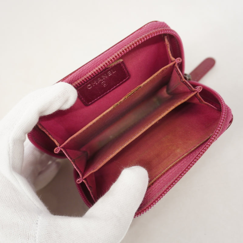 【6ib1409】シャネル コインケース ボーイシャネル パテントレザー ピンク シルバー金具【中古】レディース