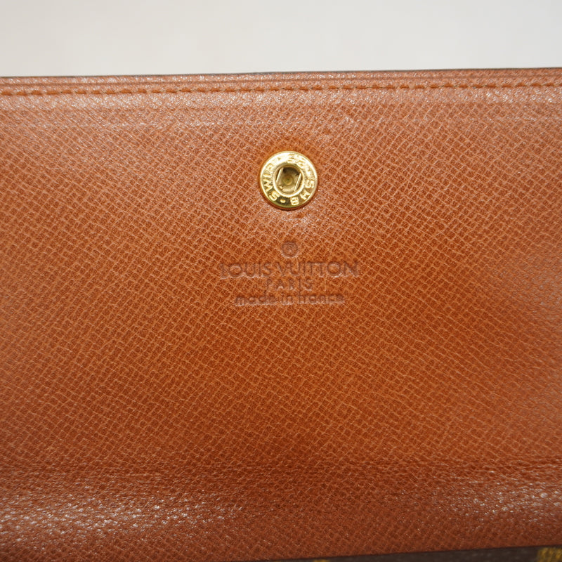 【6ib1414】ルイヴィトン 長財布 モノグラム ポシェットポルトモネクレディ M61723 ブラウン【中古】レディース