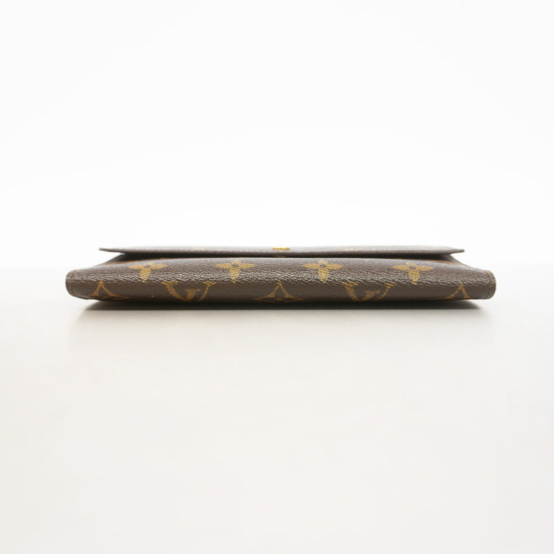 【6ib1423】ルイヴィトン 三つ折り長財布 モノグラム ポルトフォイユインターナショナル M61215 ブラウン【中古】レディース