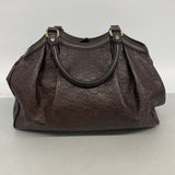 【6ib1438】グッチ トートバッグ グッチシマ 211944 レザー ブラウン シャンパンゴールド金具【中古】レディース