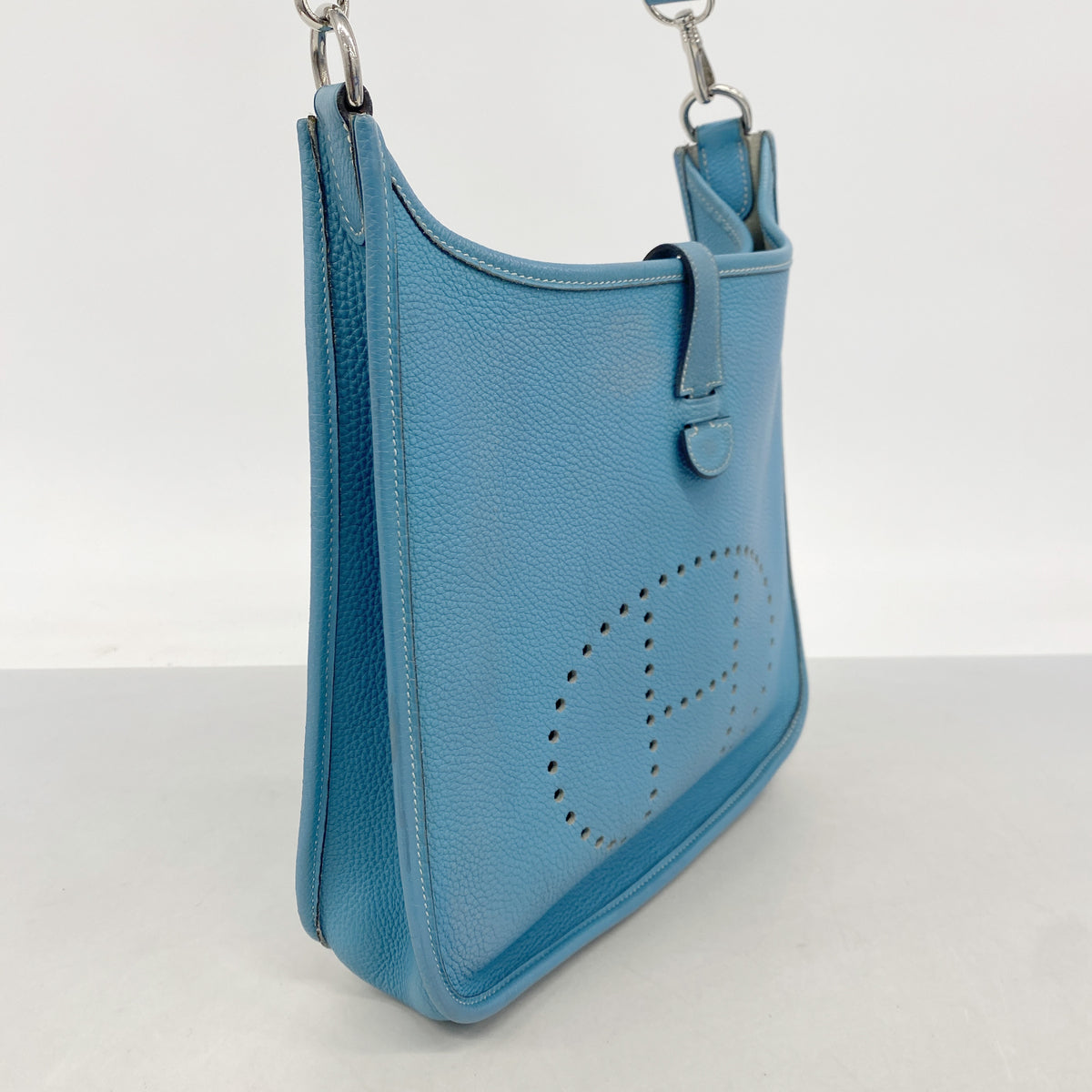 【6ib1440】エルメス ショルダーバッグ エヴリン1PM トゴ ブルージーン シルバー金具 □G刻印【中古】レディース