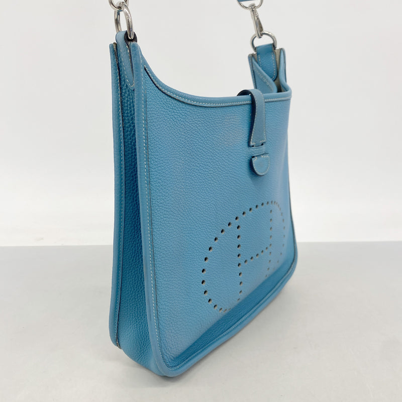 【6ib1440】エルメス ショルダーバッグ エヴリン1PM トゴ ブルージーン シルバー金具 □G刻印【中古】レディース