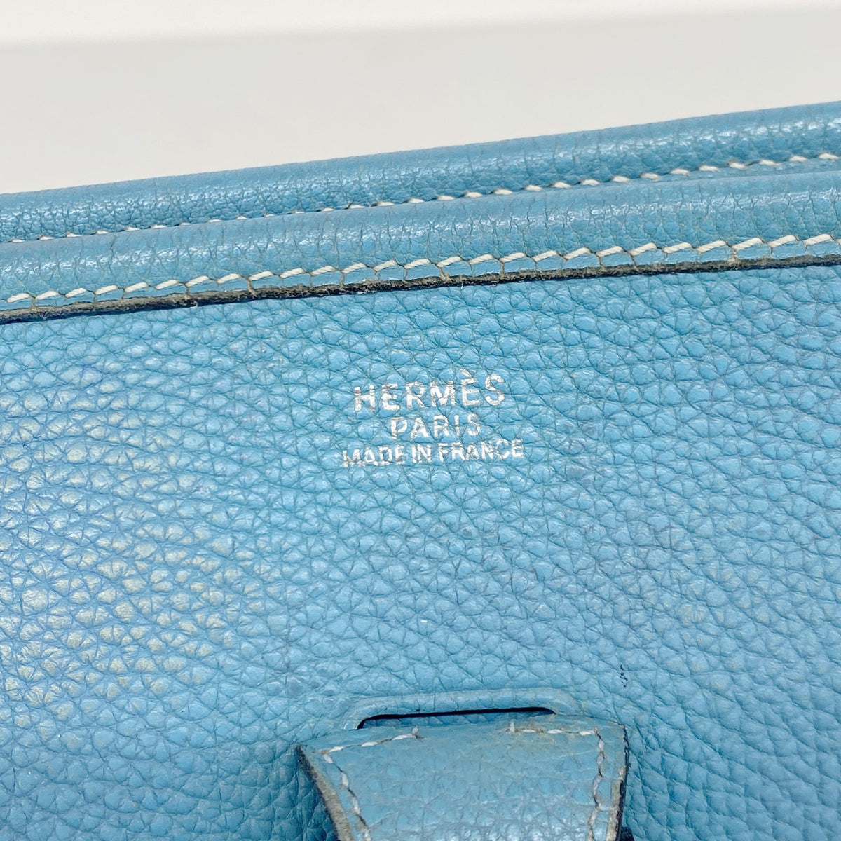 【6ib1440】エルメス ショルダーバッグ エヴリン1PM トゴ ブルージーン シルバー金具 □G刻印【中古】レディース