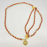 【6ib1441】シャネル ベルト メタル ゴールド レッド ゴールド金具【中古】レディース