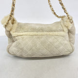 【6ib1442】シャネル ショルダーバッグ マトラッセ チェーンショルダー ファー グレー ゴールド金具【中古】レディース