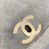【6ib1442】シャネル ショルダーバッグ マトラッセ チェーンショルダー ファー グレー ゴールド金具【中古】レディース